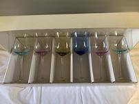 Block Crystal Set of 6 Multi-Colored Wine Glasses 202//152